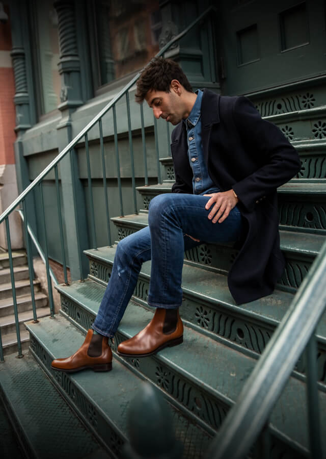mens casual leather shoes with jeans