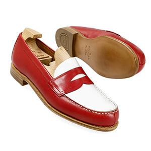 penny loafers in vitello-leder rot/weiss