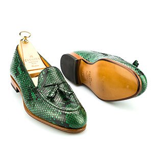 WOMEN'S LOAFERS IN GREEN PITON (INKL. SCHUHSPANNER) 