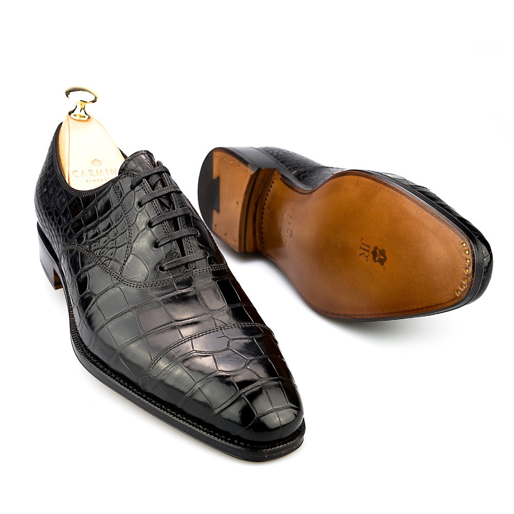 CAPTOE OXFORD IN BLACK ALLIGATOR | CARMINA