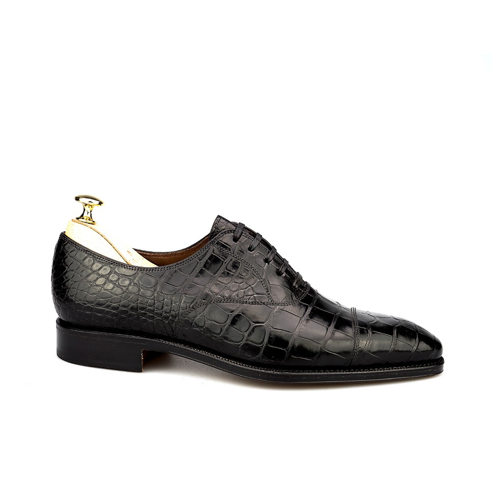 CAPTOE OXFORD IN BLACK ALLIGATOR | CARMINA