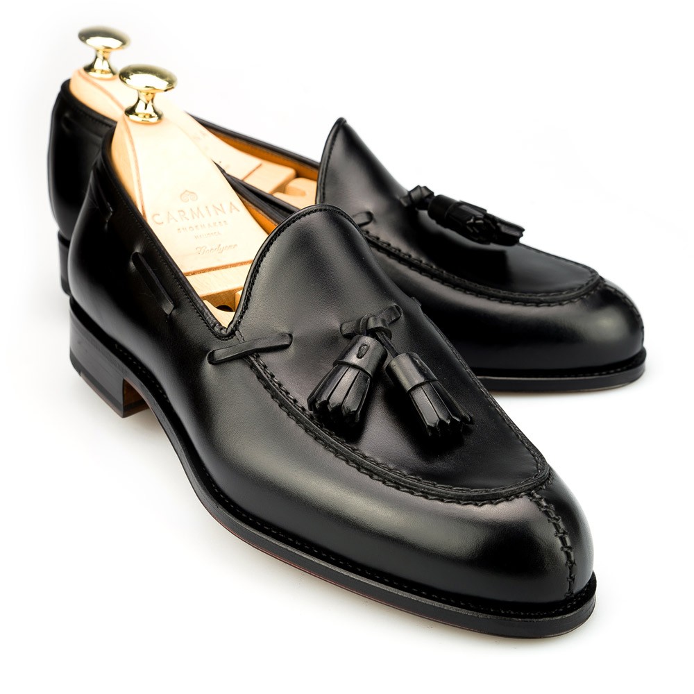 mens black leather dress loafers