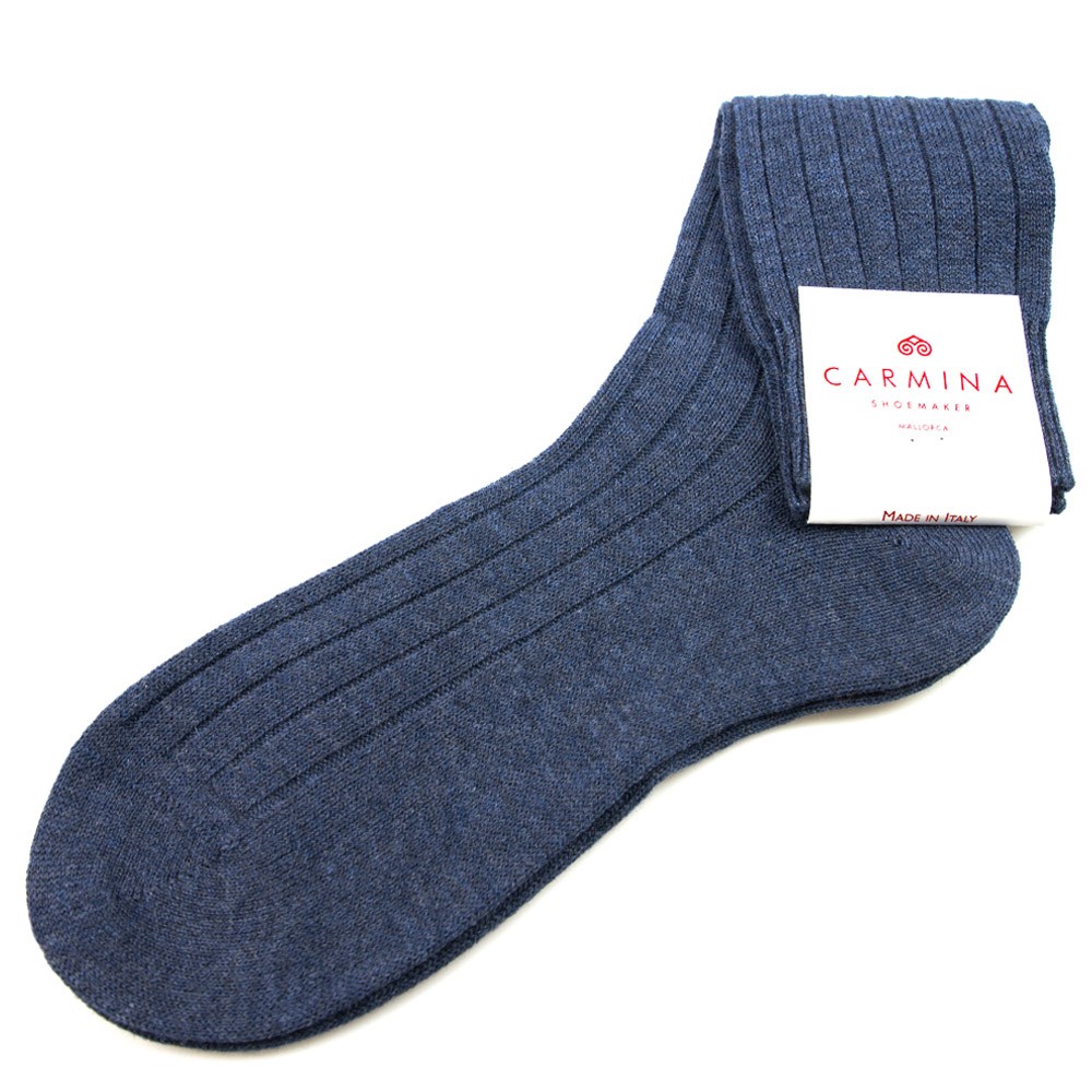 Blue wool and cashmere socks
