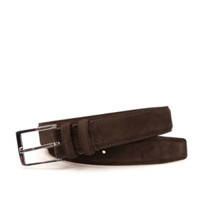 Brown Suede Leather Belt | CARMINA 