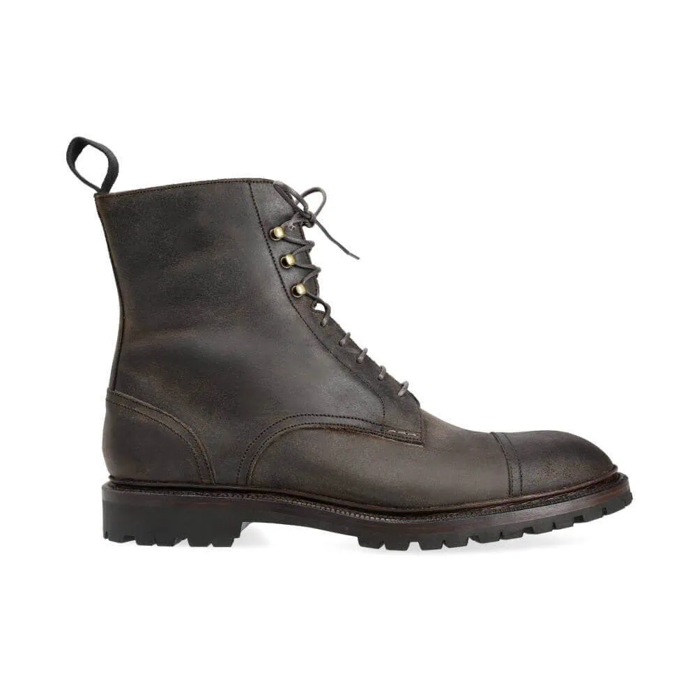 CAP TOE BOOTS IN DARK BROWN WAXY COMMANDER | CARMINA