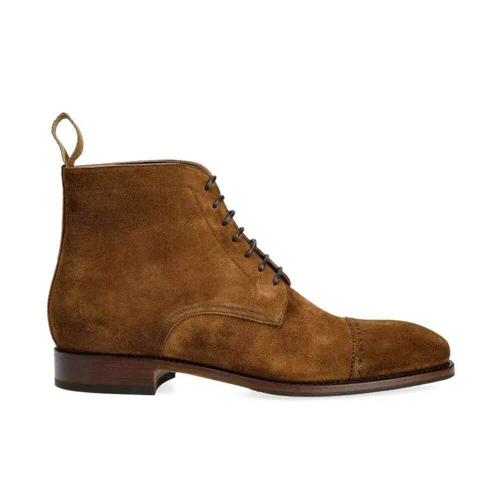 Cap Toe Boots 973 in Snuff Suede | Carmina Shoemaker