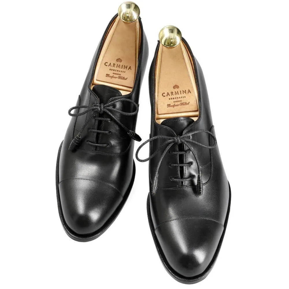 HEELED OXFORDS BLACK VITELLO | CARMINA
