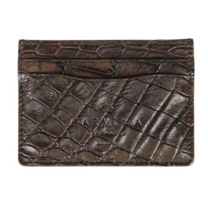 CROCODILE CARD HOLDER IN BLACK