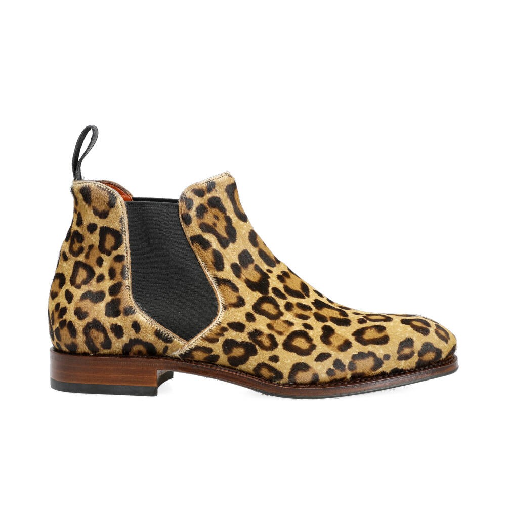 leopard chelsea boots