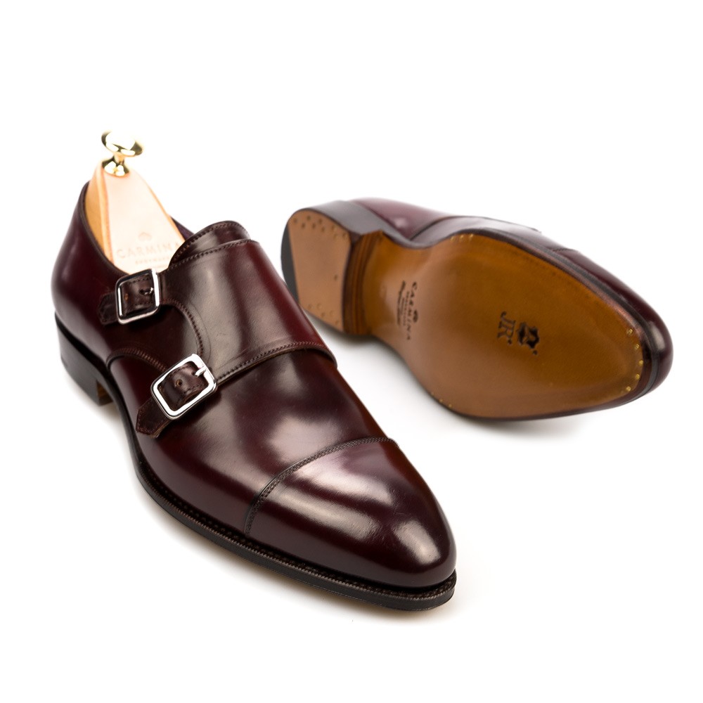 The Left Shoe Company Custom Made Burgundy Twin Monk Strap Shoes UK 8 Brandon 