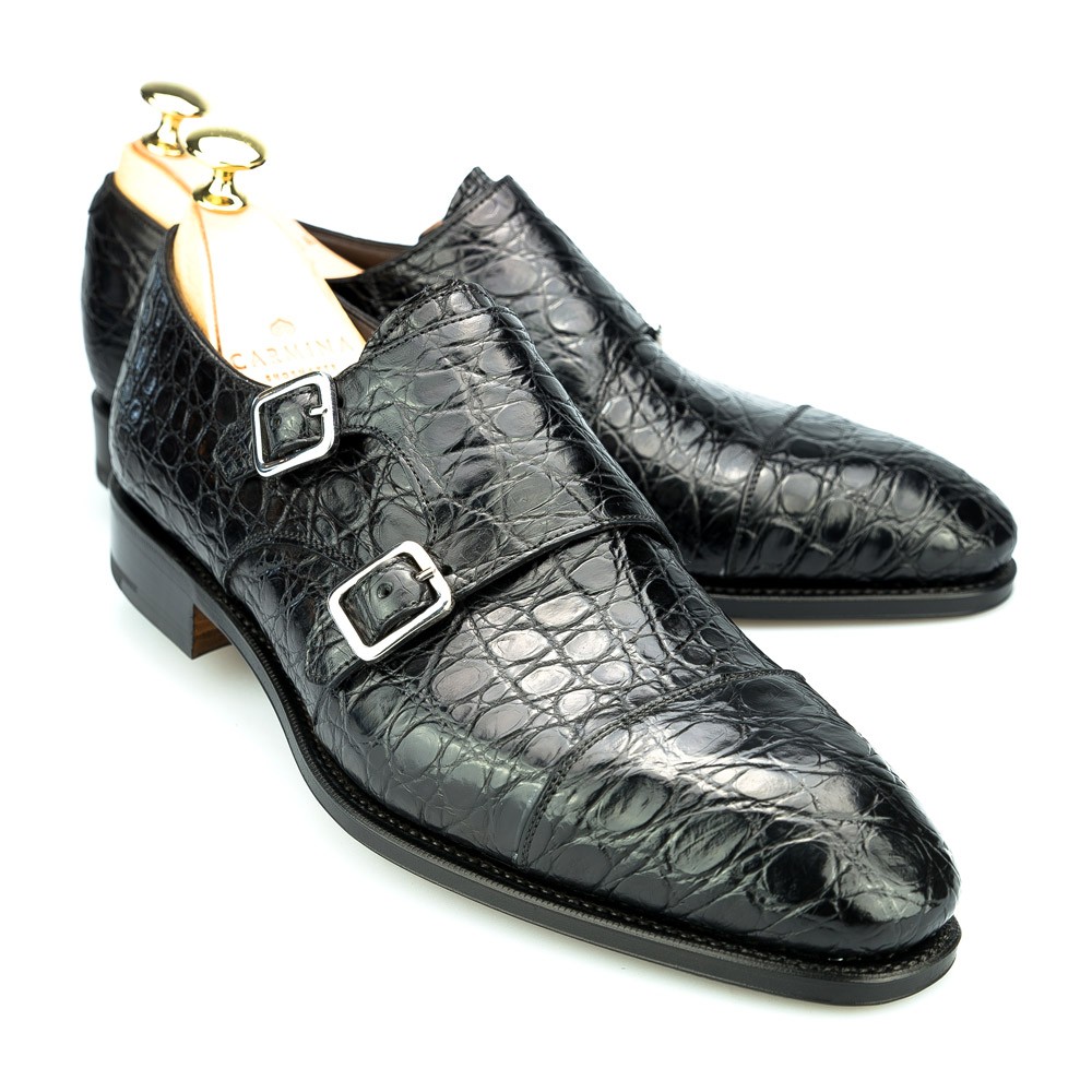 DOUBLE MONK STRAP SHOES IN BLACK 