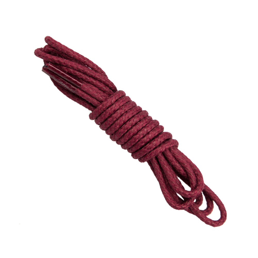 Burgundy Round braided shoe laces