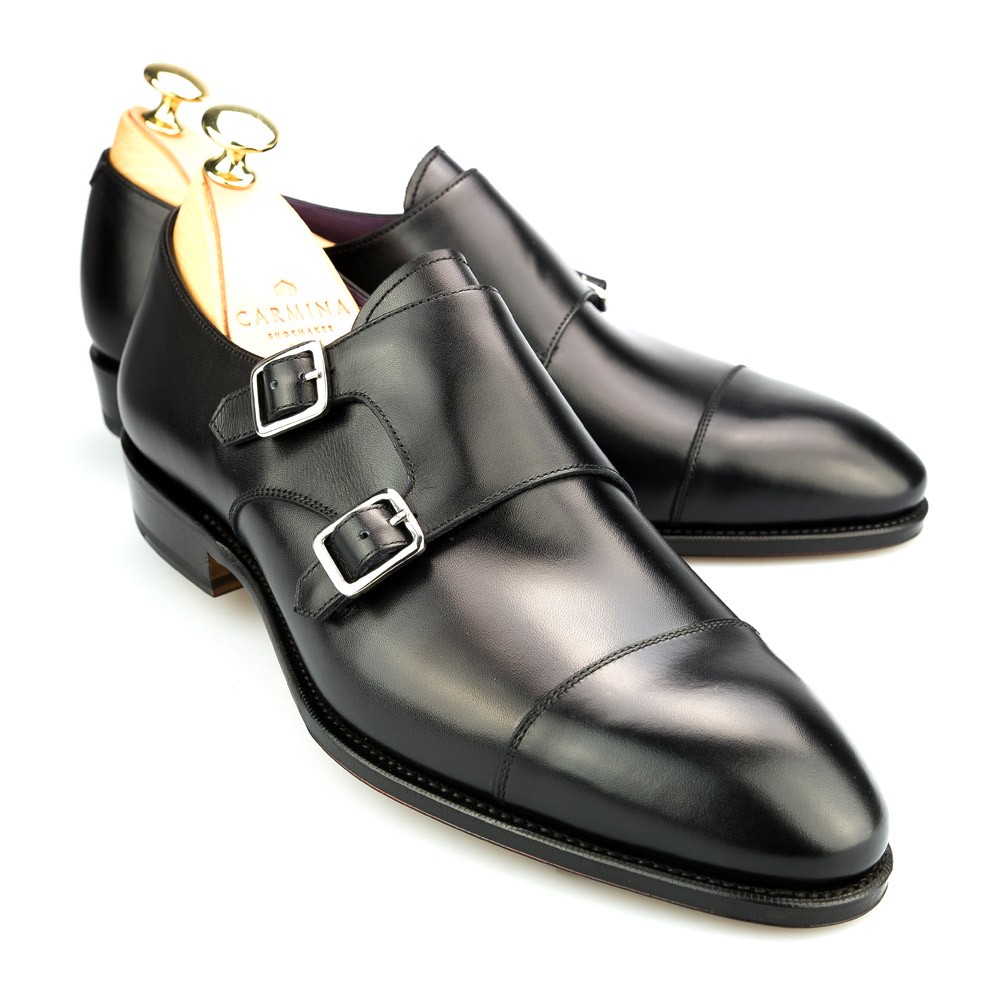 Chaussures à double boucle Doucals pour homme en coloris Noir Homme Chaussures Chaussures à enfiler Chaussures à boucles 