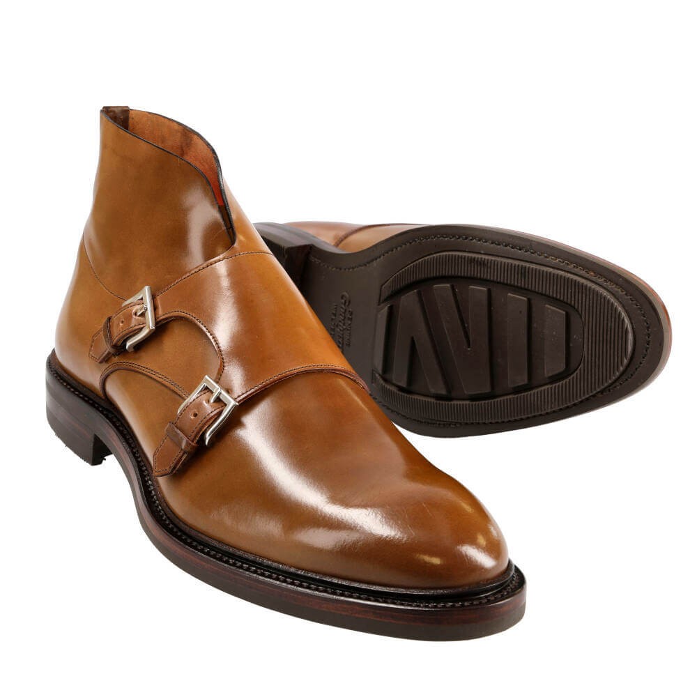 CORDOVAN DOUBLE MONK STRAP BOOTS 80523 SOLLER (INCL. SHOE TREE)