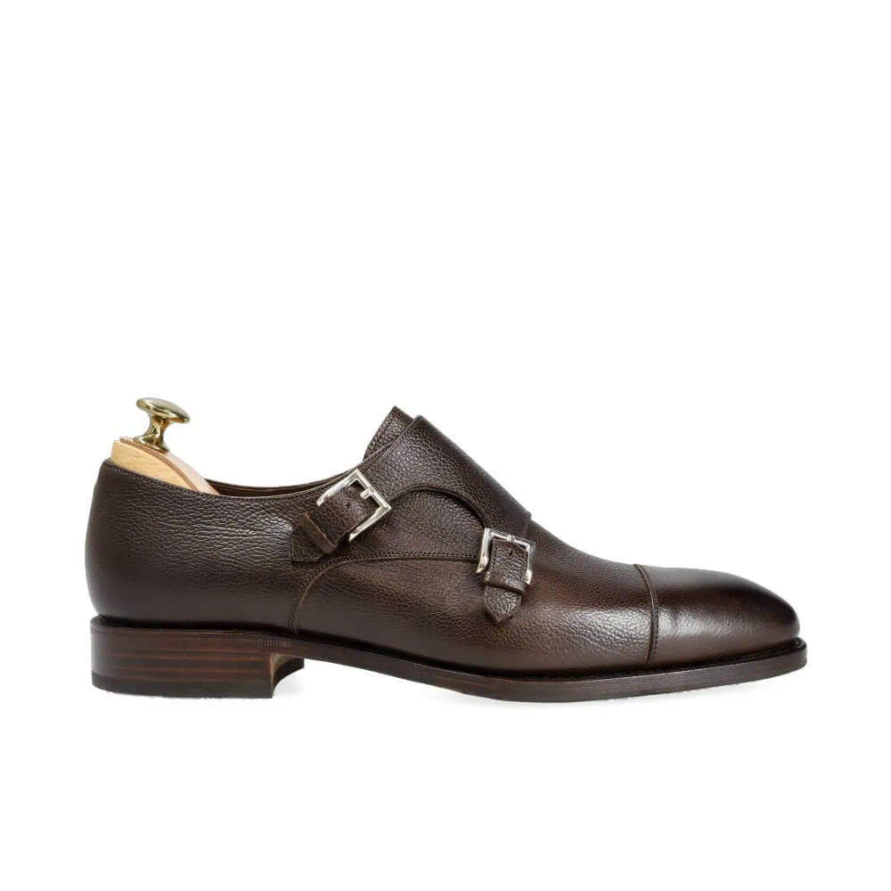 DOUBLE MONK STRAP SHOES BROWN GRAIN | CARMINA