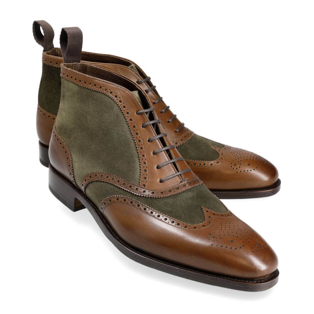 suede wingtip boot