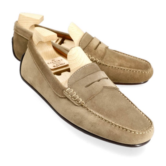 DRIVING SHOES TAUPE REPELLO SUEDE | CARMINA