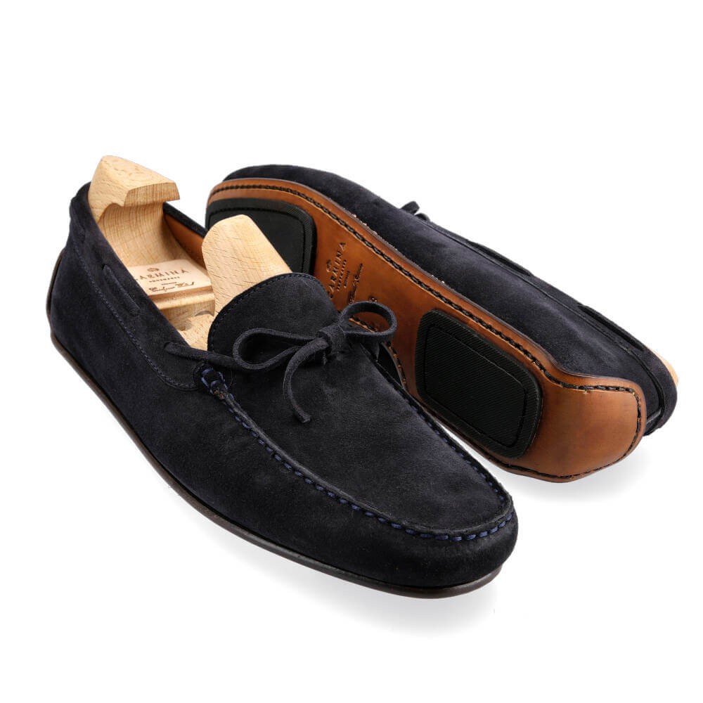 navy driving moccasins