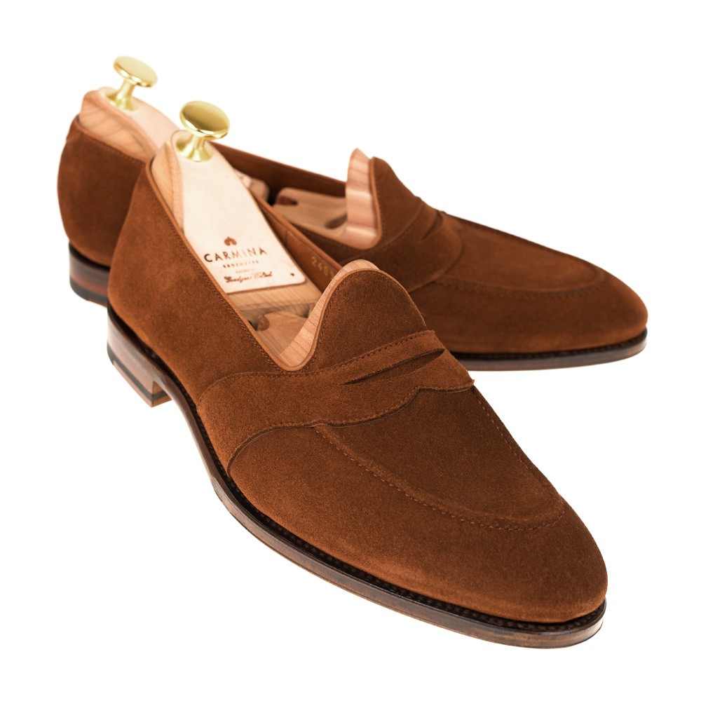Penny loafers in polo suede | CARMINA 