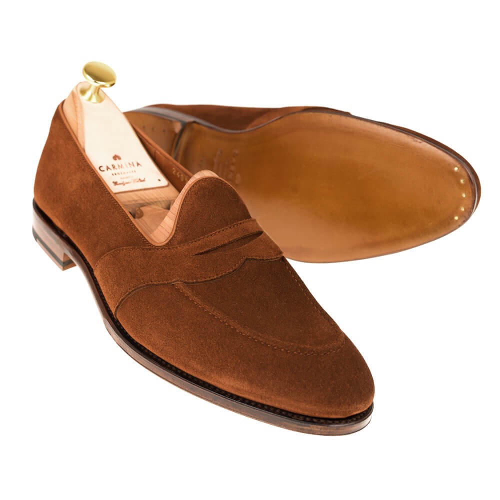 Penny loafers in polo suede | CARMINA 