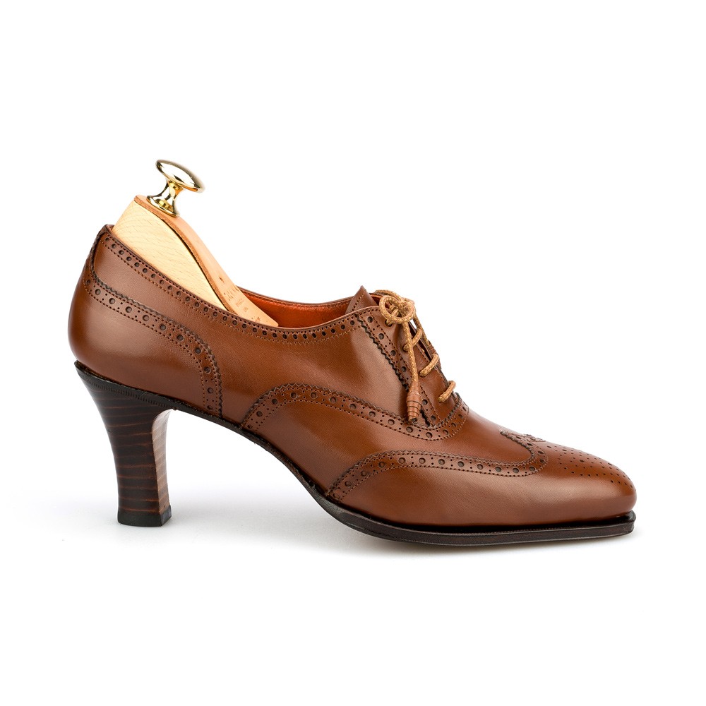Women's Brown Leather High Heel Shoes | CARMINA
