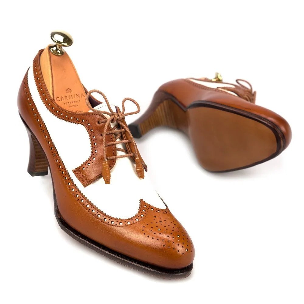 Women's Tan & White High Heel Shoes | CARMINA