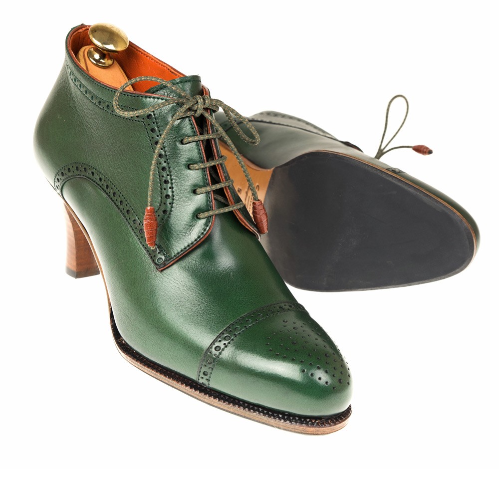high heel boots green