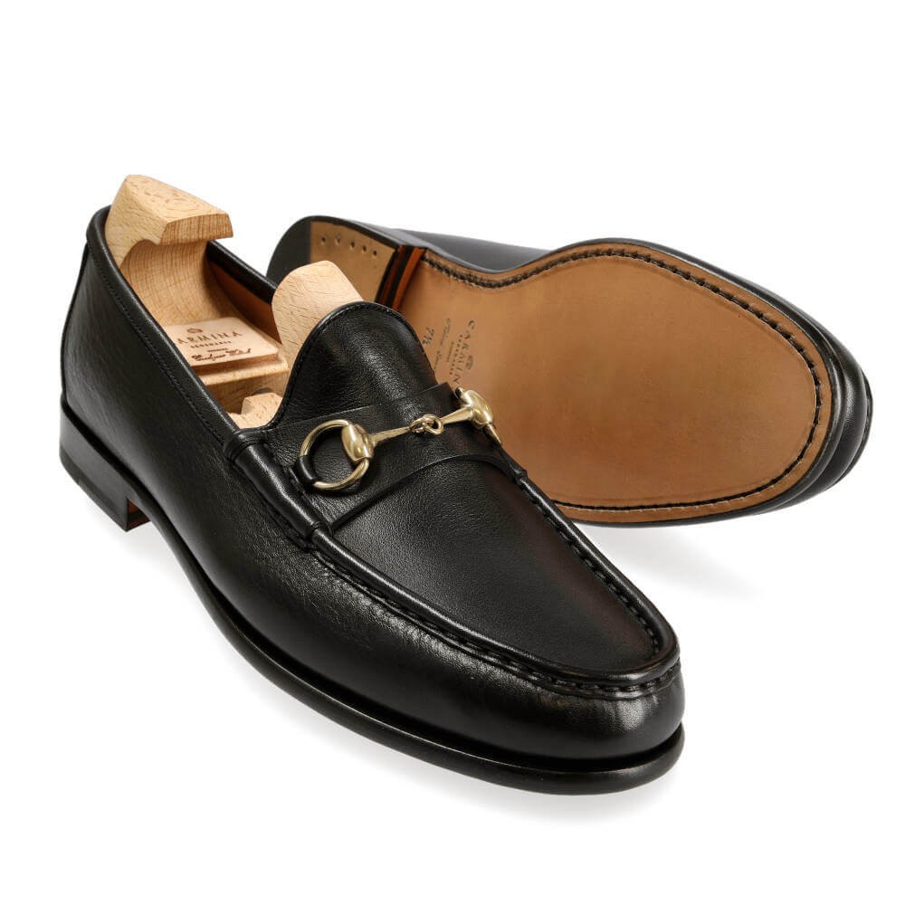 black horsebit loafers