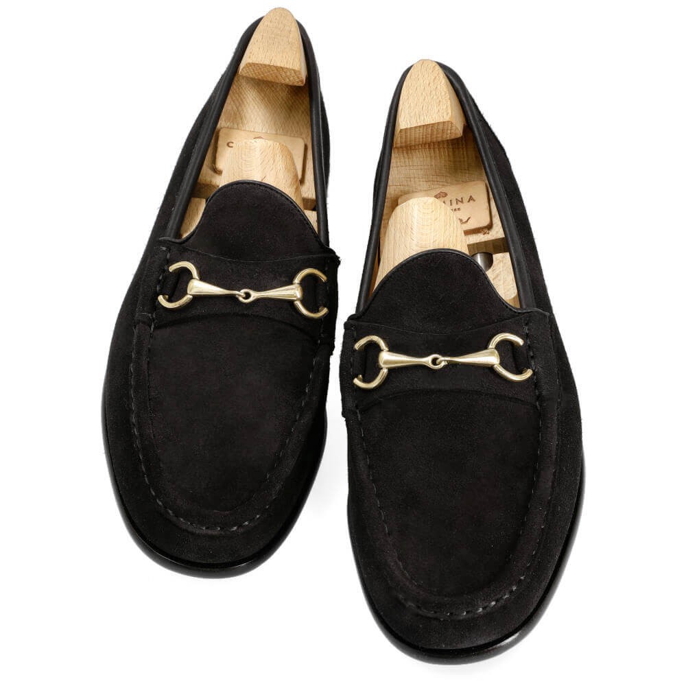 Horsebit loafers in black suede