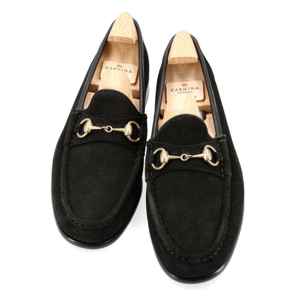 Horsebit loafers in black suede