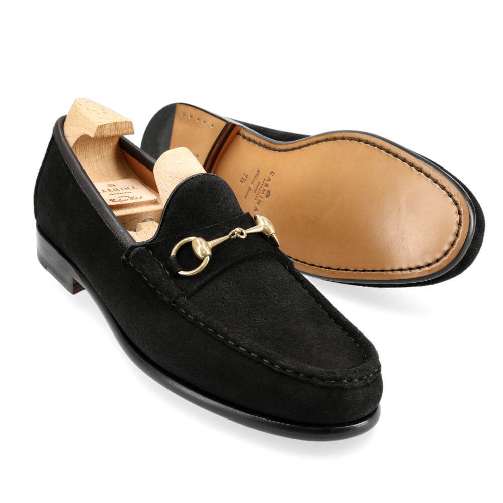 Horsebit loafers in black suede