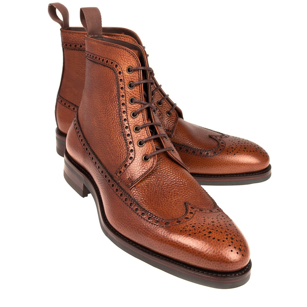 ウイングチップフルブローグブーツ カラグレイン ブラウン ソジェル 804 カルミナ カルミーナ公式