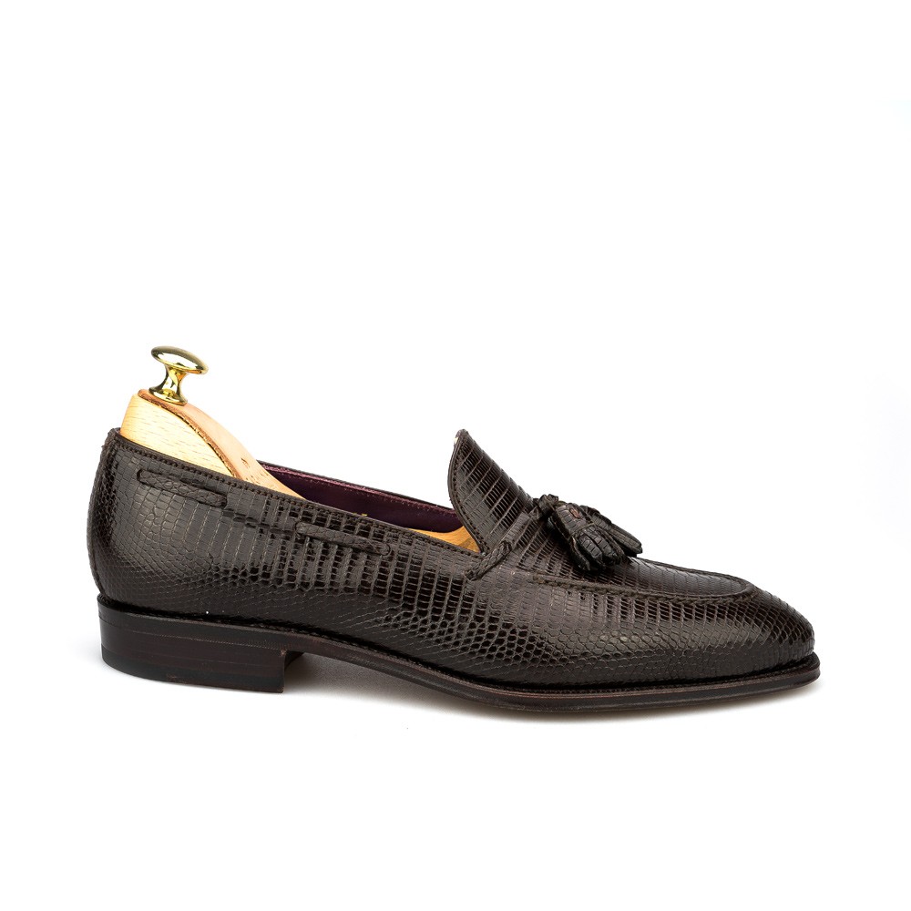 Brown Lizard Dress Loafers | CARMINA Shoemaker