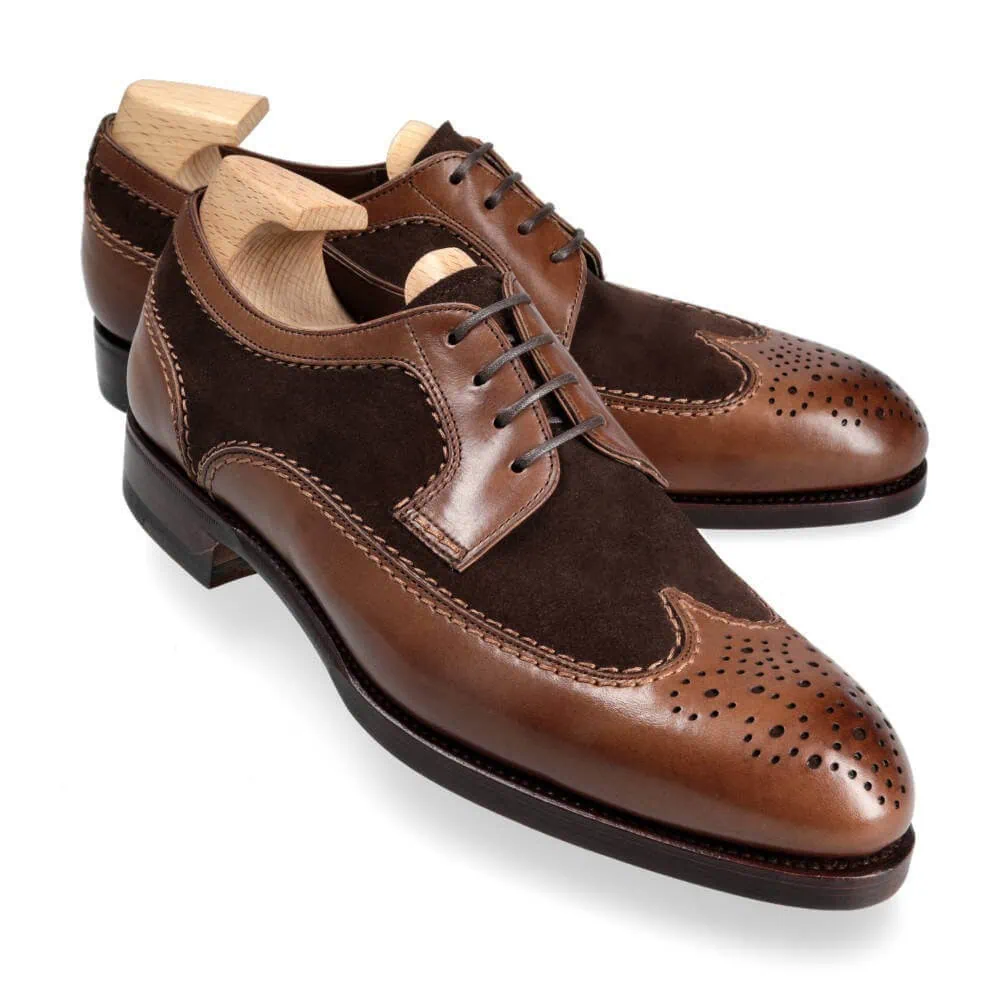 Carmina Mallorca Derby Leather Shoes - Men\'s Size 7, Classic Elegance! PLAIN TOE BLUCHER BROWN MUSEUM main image 4