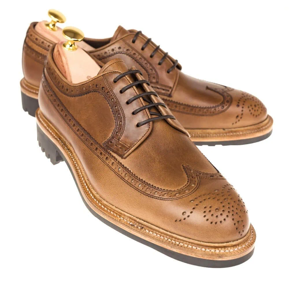 DERBY WINGTIP SHOES NATURAL CHROMEXCEL | CARMINA