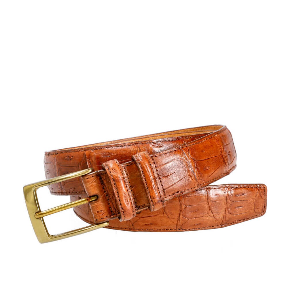 caiman leather belt 