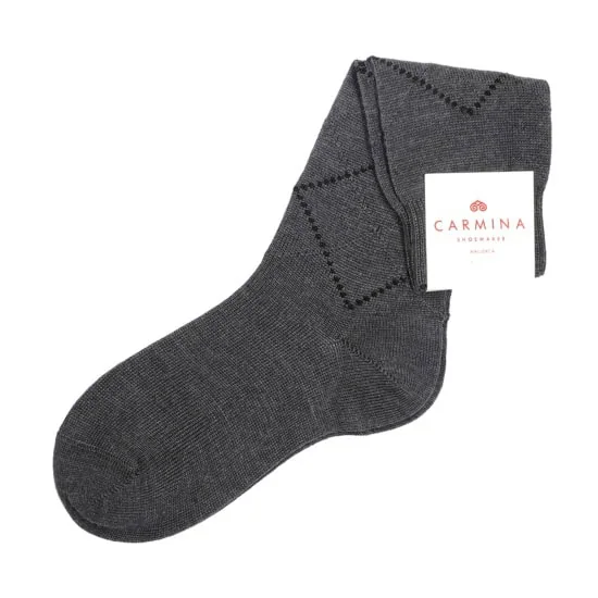 Cashmere Argyle Sock in Black with Grey Tones main image 0