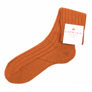 Rust wool and cashmere socks