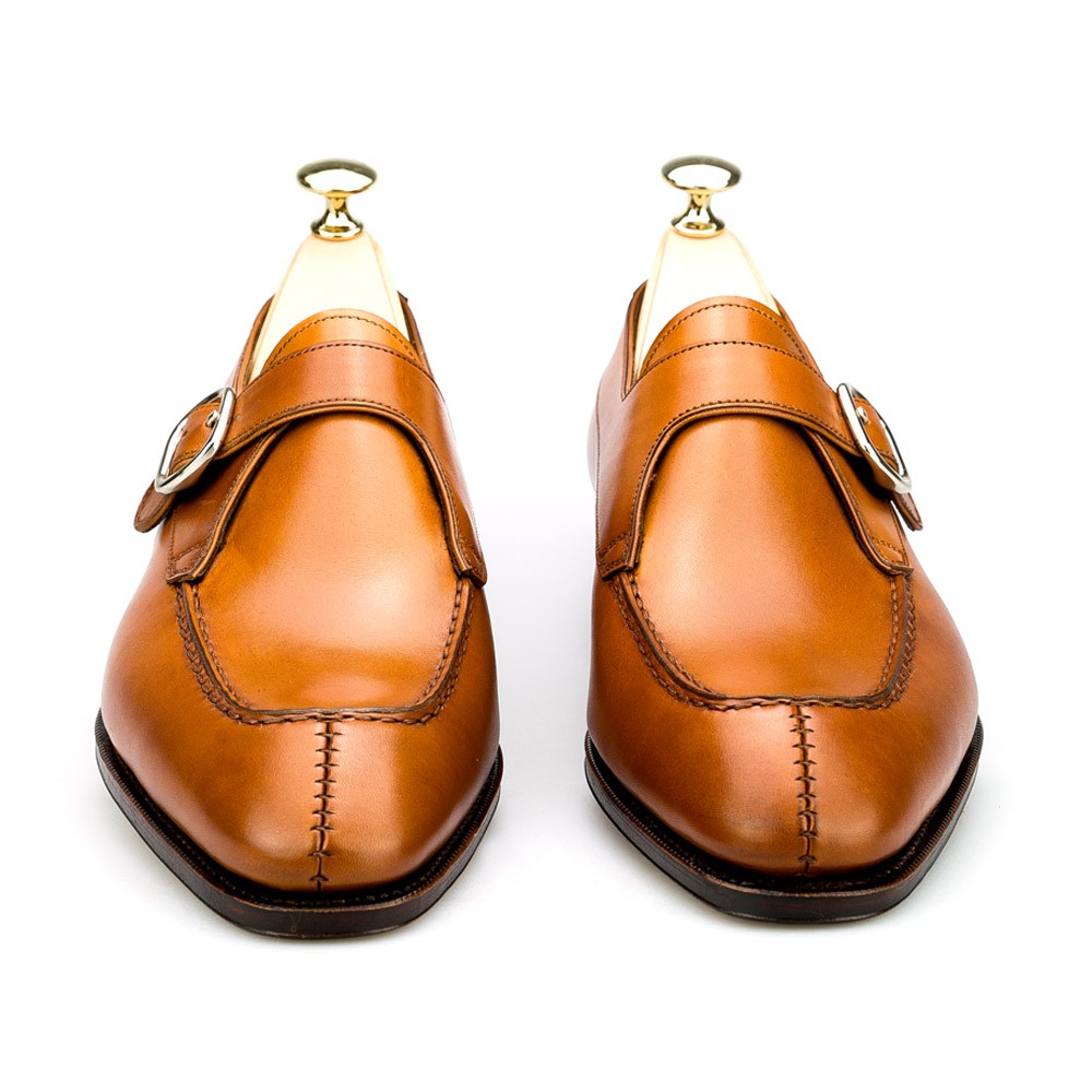 Monk strap shoes in tanned vegano 