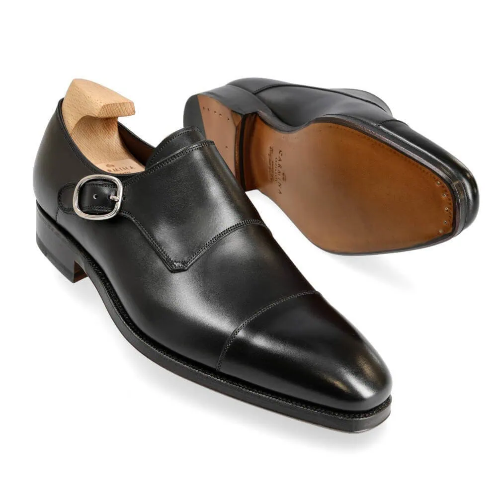 MONK STRAP SHOES BLACK BOXCALF | CARMINA