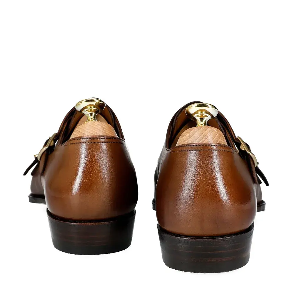 DOUBLE MONK STRAP SHOES IN BROWN| ALBALADEJO COLLECTION