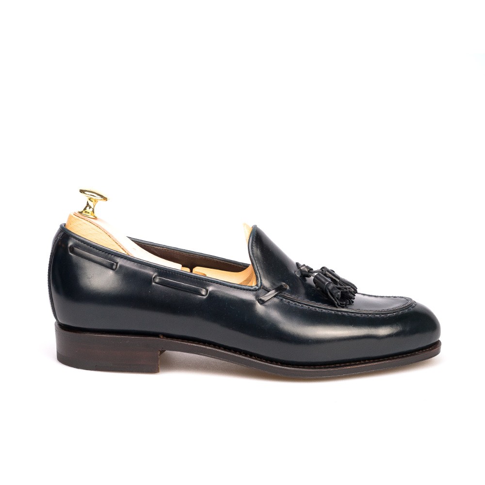 NAVY CORDOVAN TASSEL LOAFERS 734 FOREST