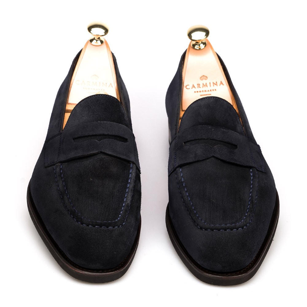 navy suede loafers