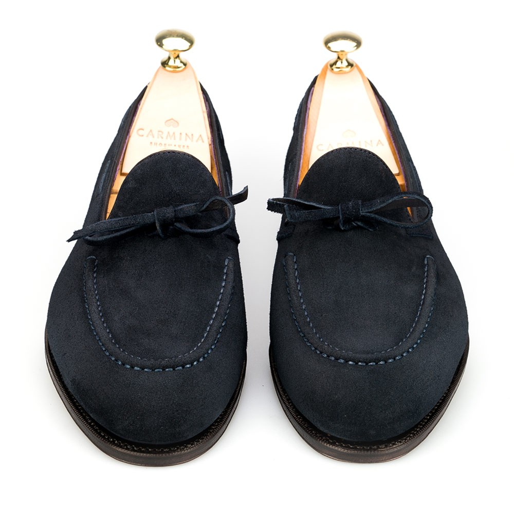rørledning Betjening mulig mastermind Navy String Dress Loafers | CARMINA Shoemaker