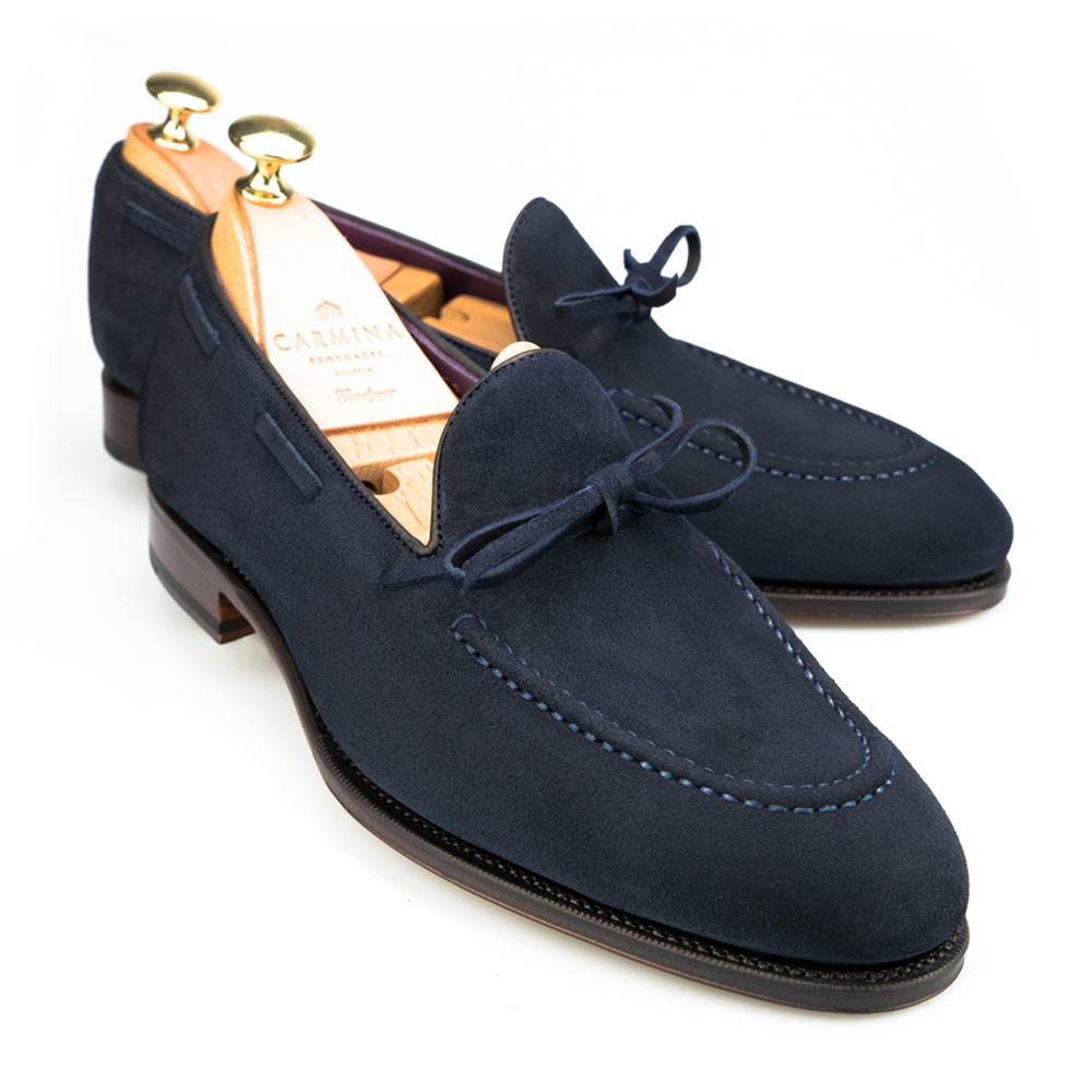 rørledning Betjening mulig mastermind Navy String Dress Loafers | CARMINA Shoemaker