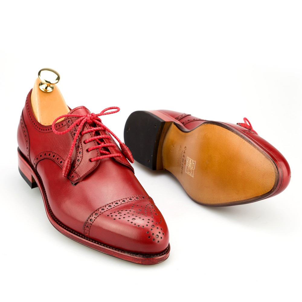 DERBY SHOES IN RED CALF