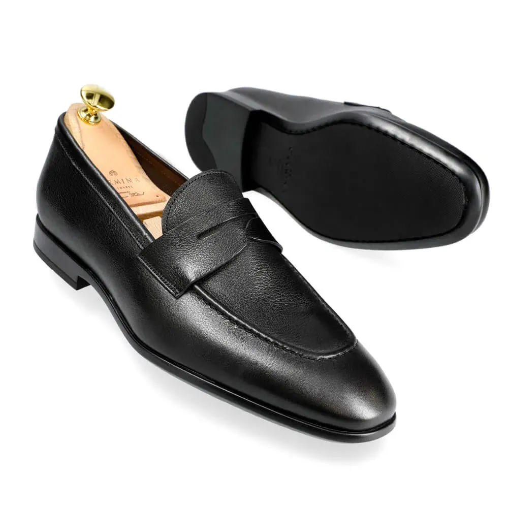 ブラック RUSTI CALF ペニーローファー | CARMINA