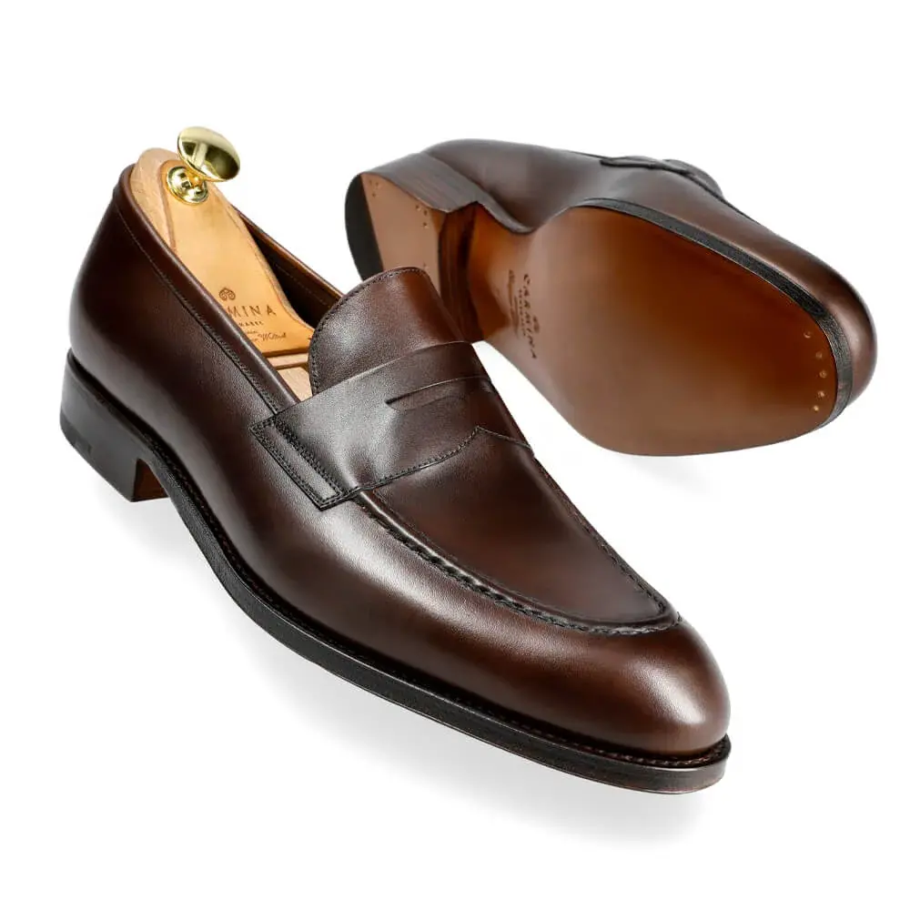 Penny Loafers 80832 in Brown Boxcalf | Carmina Shoemaker
