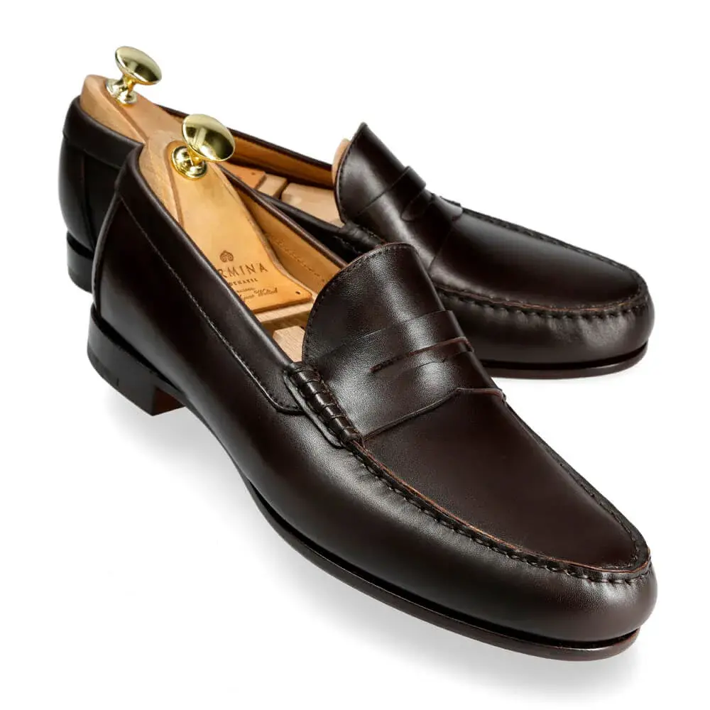 CARMINA カルミナ 本革 ローファー ペニー ブラウン 27cm 9 PENNY LOAFERS BROWN NUOVO CALF | CARMINA Shoemaker