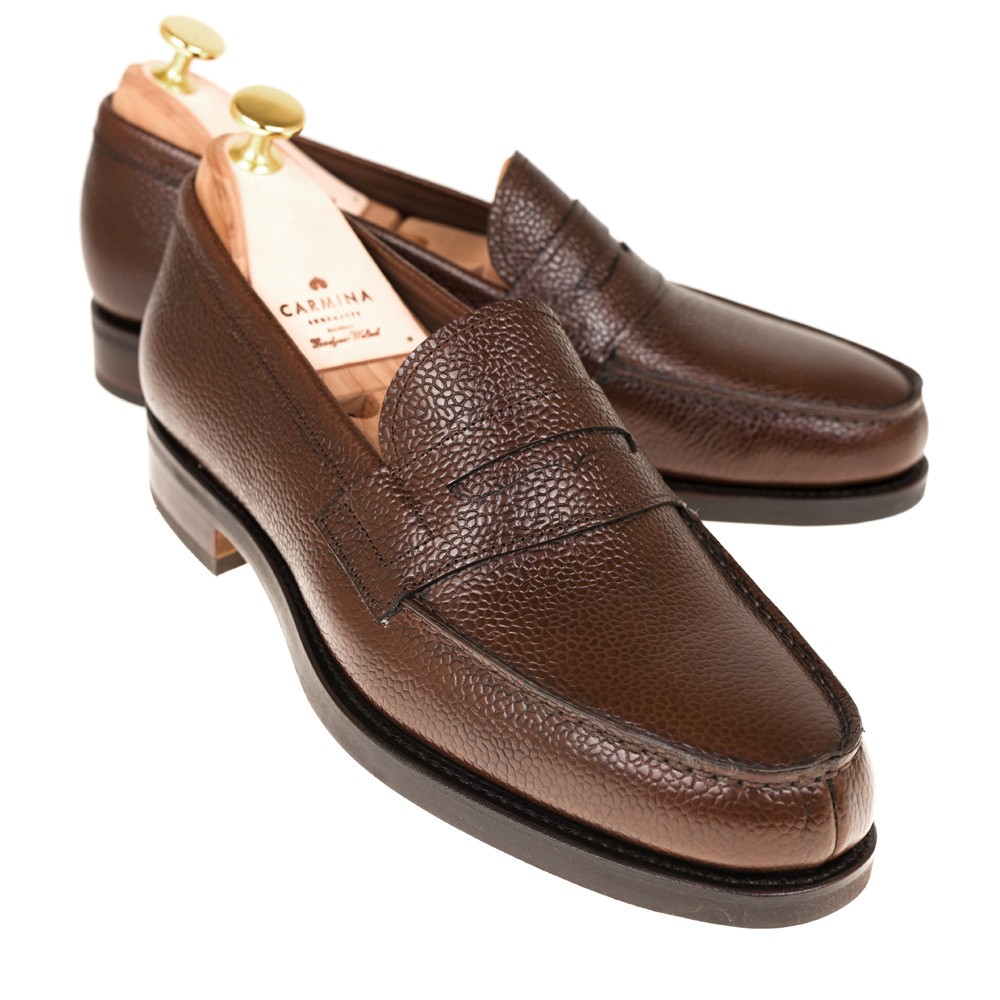 Penny loafers in brown karagrain | CARMINA Shoemaker